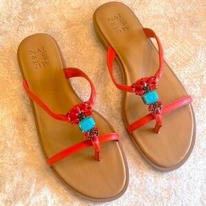Brand New Naturalizer Melon Sorbet Embellished Felicity Sandals Slip On Thongs